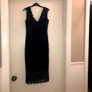 Black lace maternity dress
